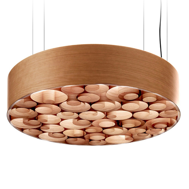 Spiro Wood Veneer Pendant by LZF