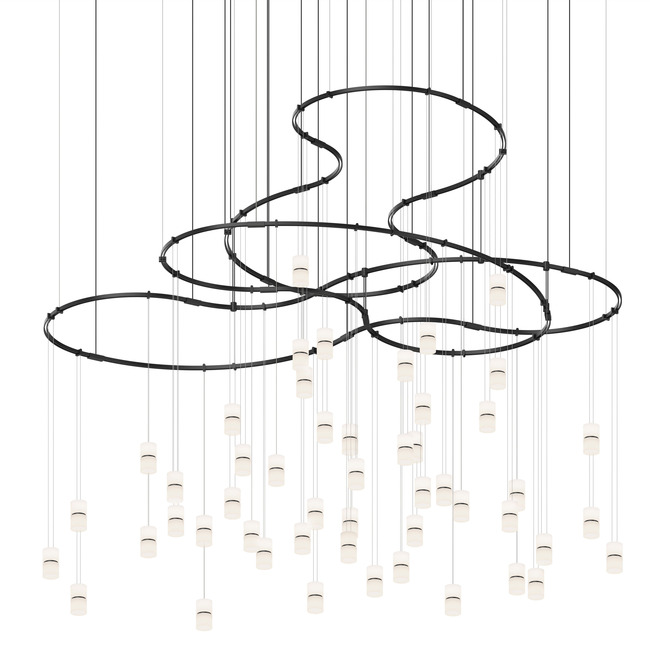 Suspenders Path Matrix Chandelier with Etched Cylinders by SONNEMAN - A Way of Light