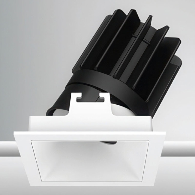 Luca 2.7" Square Static White Adjustable Downlight With Trim by PureEdge Lighting