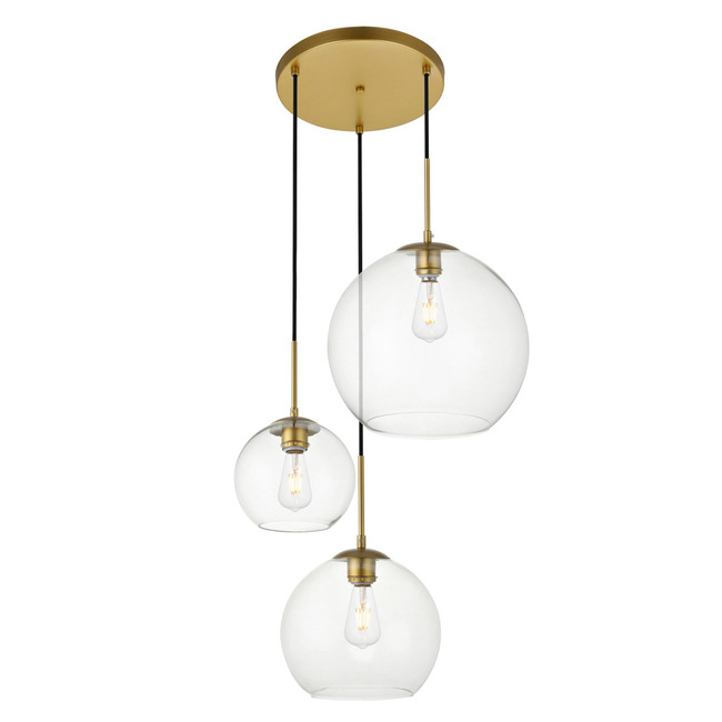 Baxter Round Stagger 3-Light Pendant by Elegant Lighting