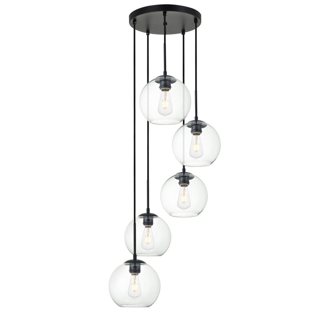 Baxter Round 5-Light Pendant by Elegant Lighting