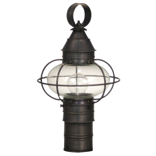 Caged Onion Clear Outdoor Post Light by Northeast Lantern