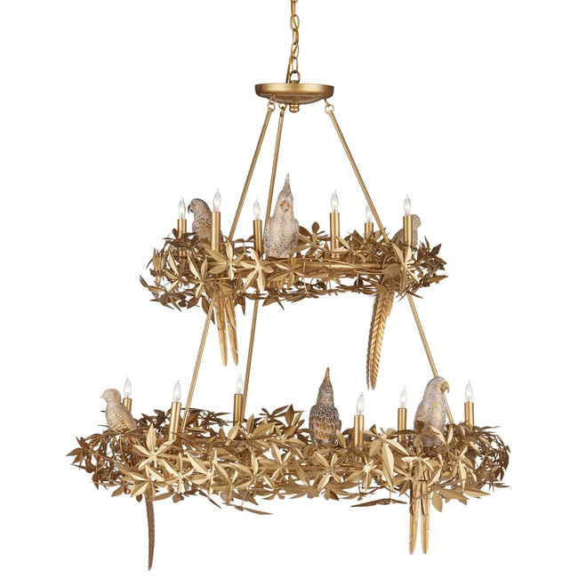 Aviary Two-Tier Convertible Chandelier by Currey and Company