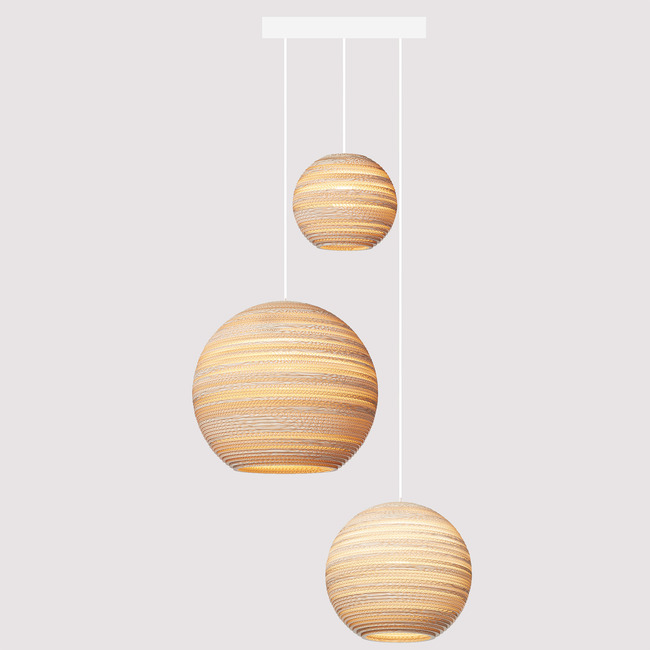 Moon Mixed Cluster Circular Scraplight Pendant by Graypants