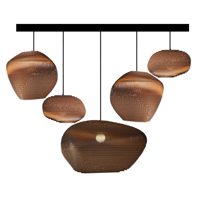 Pebble Mixed Linear Scraplight Pendant by Graypants