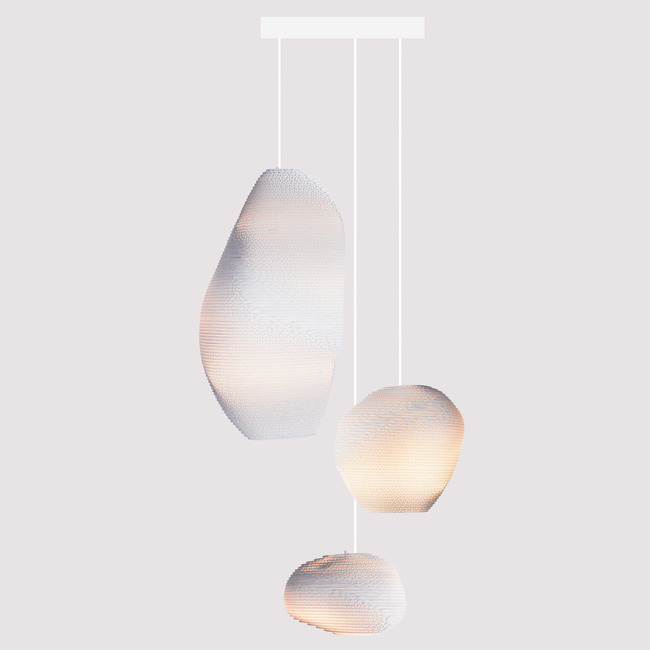 Pebble Mixed Cluster Circular Scraplight Pendant by Graypants