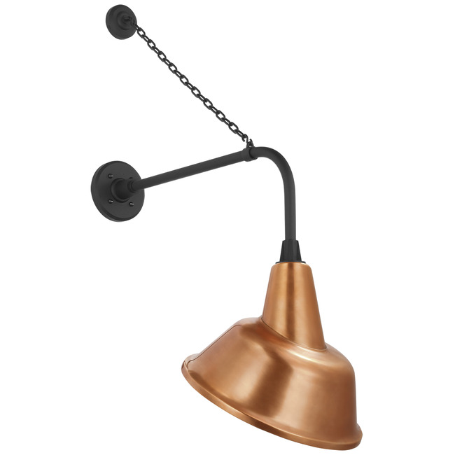 Academy Outdoor Anchored Rex Tilted Bowers Shade Wall Light by Visual Comfort Signature