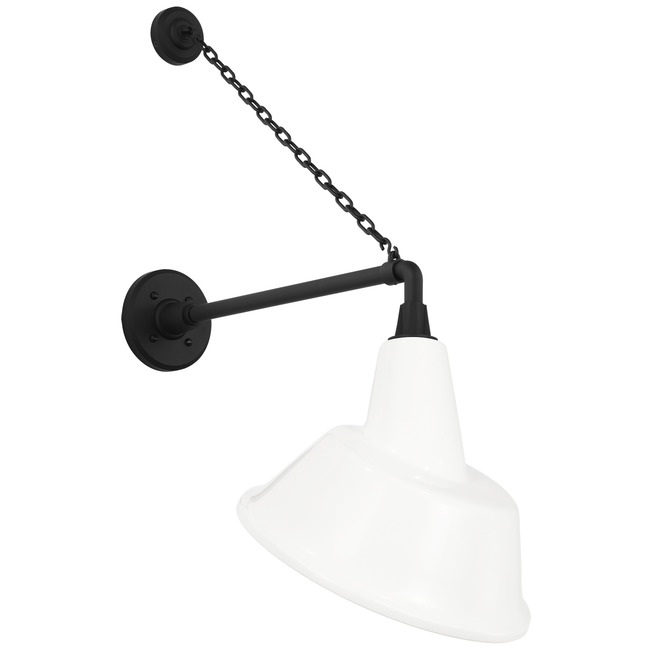 Academy Outdoor Anchored Mack Tilted Bowers Shade Wall Light by Visual Comfort Signature