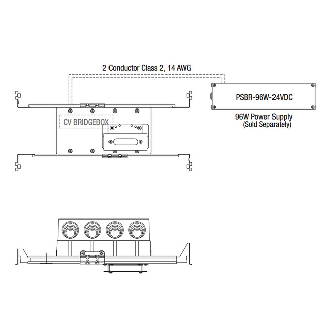 Pure Smart 1RE Canopy w/4 Gang Junction Box Light Channel by PureEdge Lighting