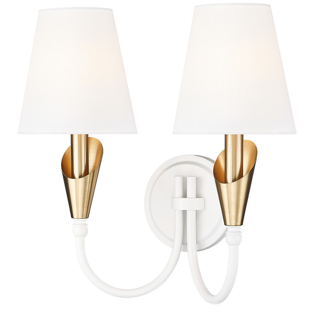 Claudelle Curved Arm Double Wall Light by Z-Lite