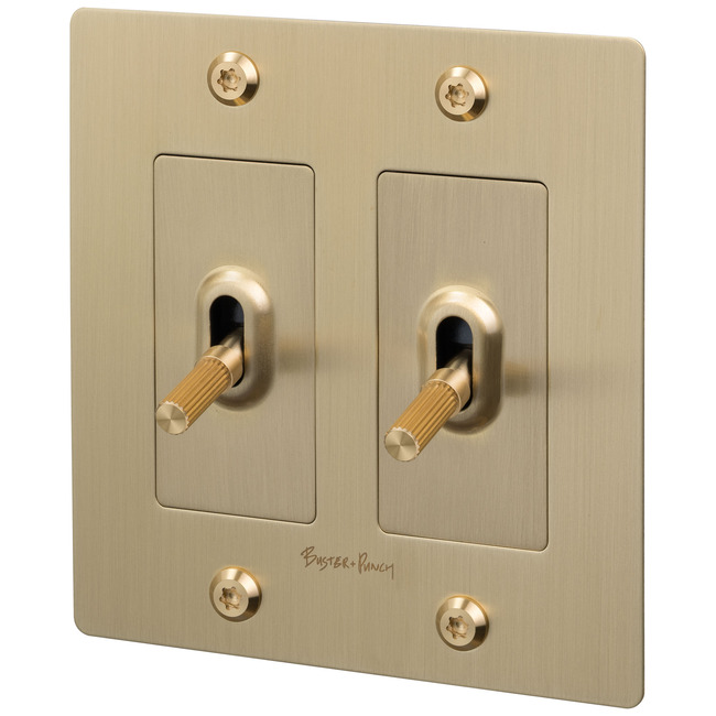 Buster + Punch 2-Gang Complete Linear Knurl Toggle Switch by Buster + Punch