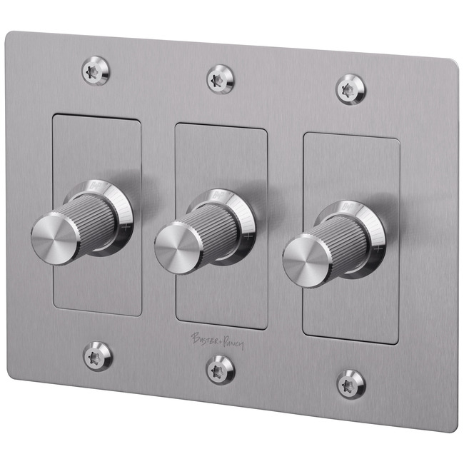 Buster + Punch Complete 3-Gang Linear Knob Dimmer Switch by Buster + Punch