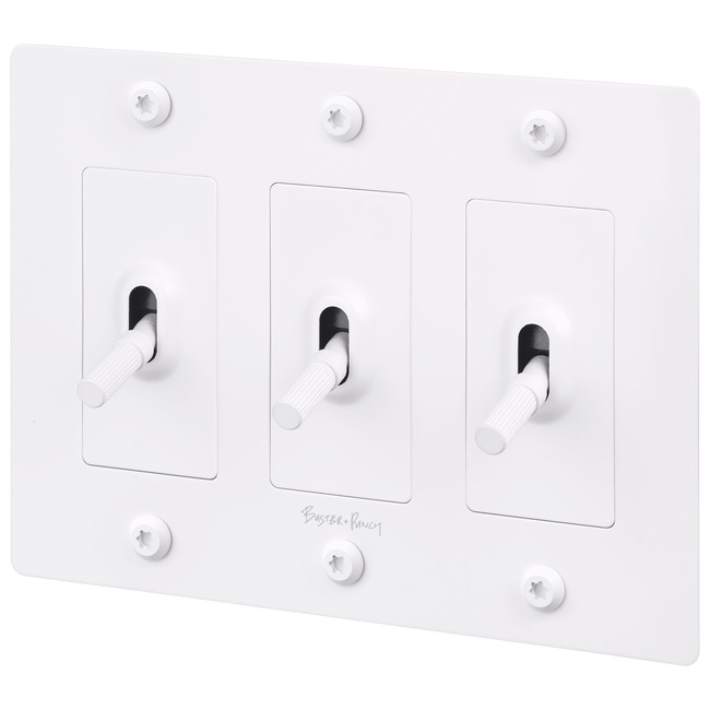 Buster + Punch 3-Gang Complete Linear Knurl Toggle Switch by Buster + Punch