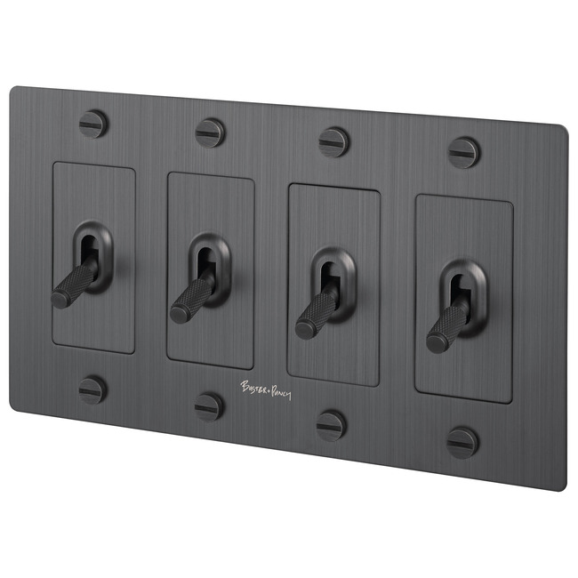 Buster + Punch 4-Gang Complete Cross Knurl Toggle Switch by Buster + Punch