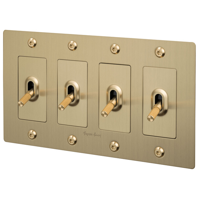 Buster + Punch 4-Gang Complete Linear Knurl Toggle Switch by Buster + Punch