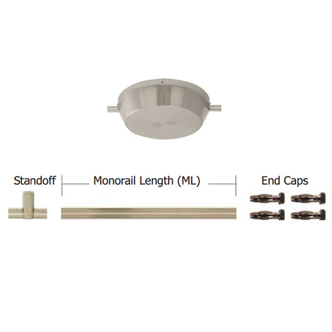 Monorail 12V LED Straight Kit 150W Surface Mount Electronic by PureEdge Lighting