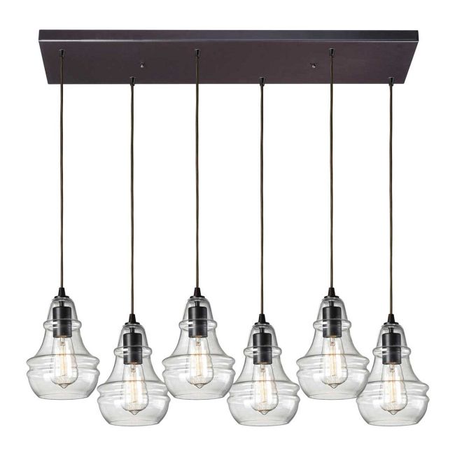 Menlow Park 60047-6RC 6-Light Linear Pendant by Elk Home