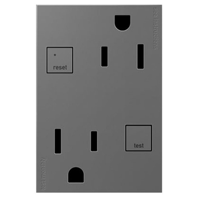 Tamper Resistant 15 Amp Plus Size GFCI Outlet by Legrand Adorne