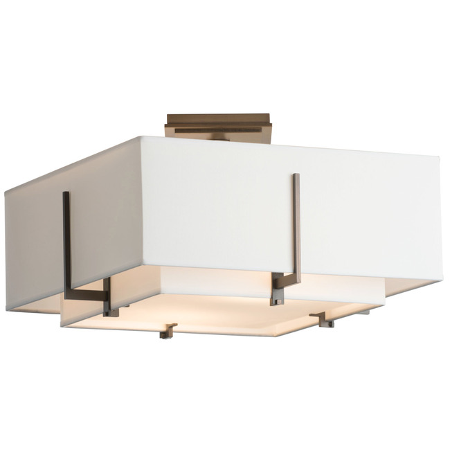 Exos Square Double Shade Semi Flush Ceiling Light by Hubbardton Forge