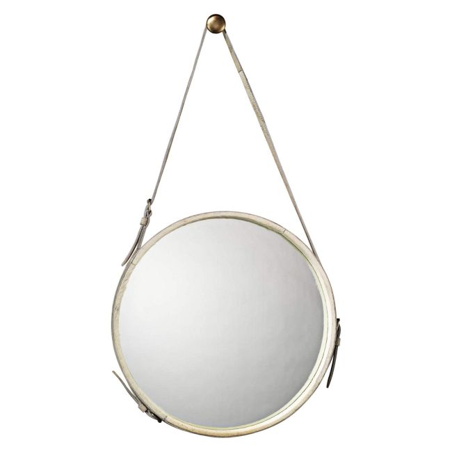 Round Hide Wall Mirror by Jamie Young Company