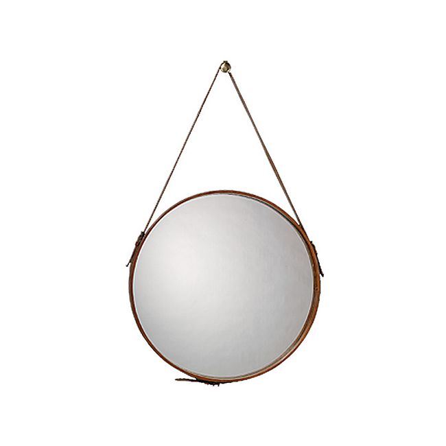 Round Leather Mirror by Jamie Young Company