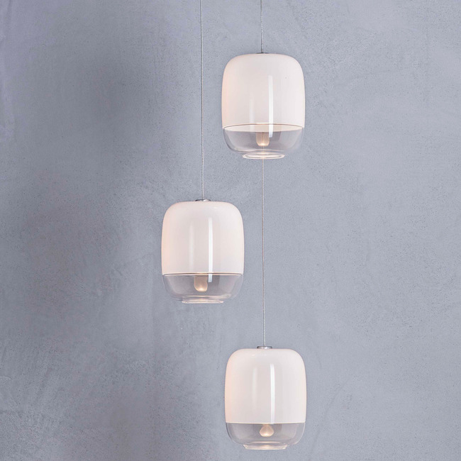 Gong Mini Multi Light Pendant with Square Canopy by Prandina USA