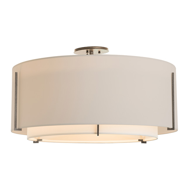 Exos Double Shade Semi Flush Ceiling Light by Hubbardton Forge
