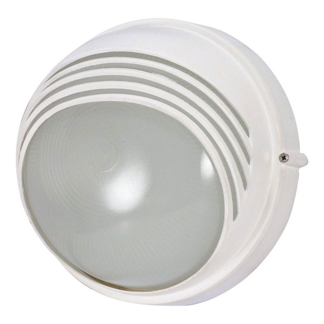 Round Hooded Die Cast Bulkhead Wall Light by Satco