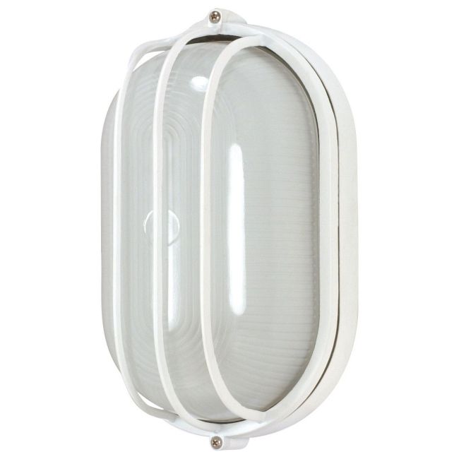 Oval Caged Outdoor Wall Light by Satco