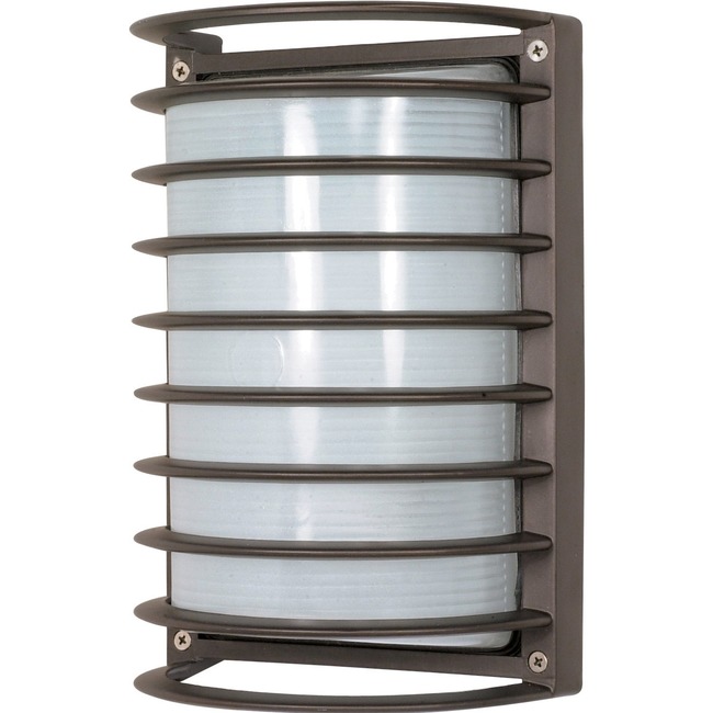 Caged Rectangle Outdoor Wall Sconce by Satco