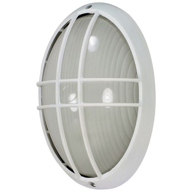 Oval Outdoor Caged Wall Light by Satco