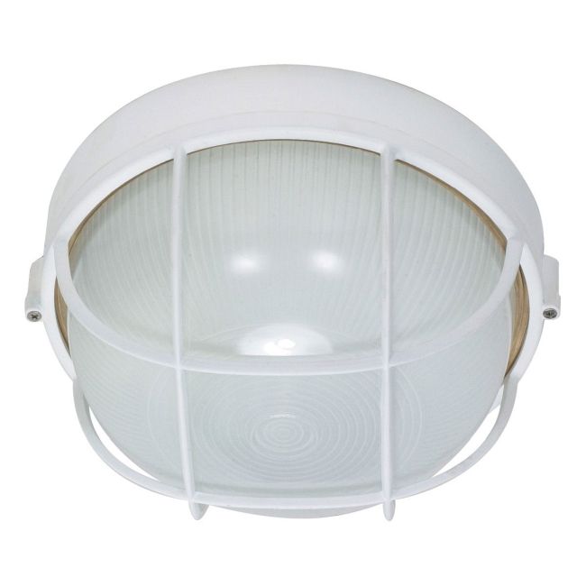 Caged Round Outdoor Wall Light by Satco