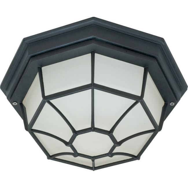 Caged Outdoor Ceiling Flush Mount by Satco