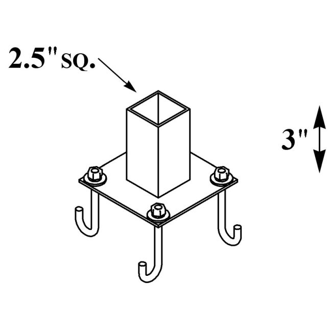 Square Outdoor Pier Mount 2.5IN by Hubbardton Forge