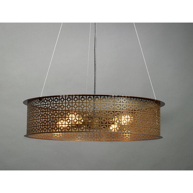 Clarus Exposed Geometric Cutout Drum Pendant by UltraLights