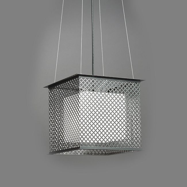 Clarus Square Shaded Quatrefoil Cutout Pendant by UltraLights