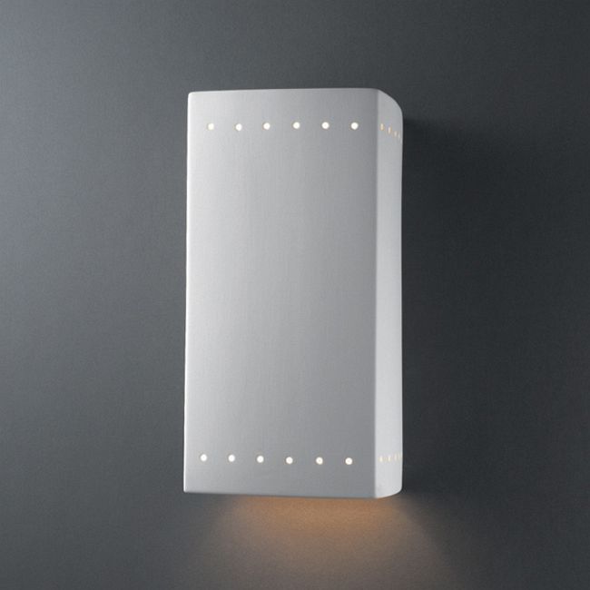 Outdoor Perforated Rectangle Downlight Wall Sconce by Justice Design