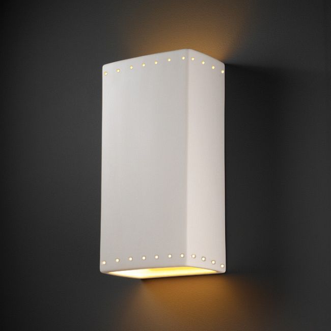 Outdoor Perforated Rectangle Wall Sconce by Justice Design