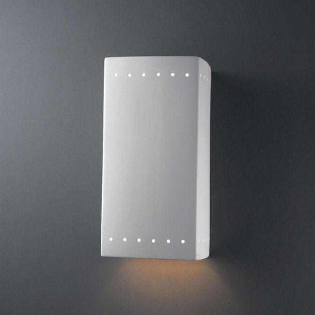 Perforated Rectangle Downlight Wall Sconce by Justice Design