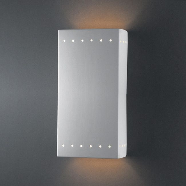 Perforated Rectangle Wall Sconce by Justice Design