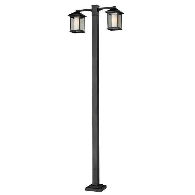 Mesa 2 Lt Outdoor Post Light with Square Post/Stepped Base by Z-Lite