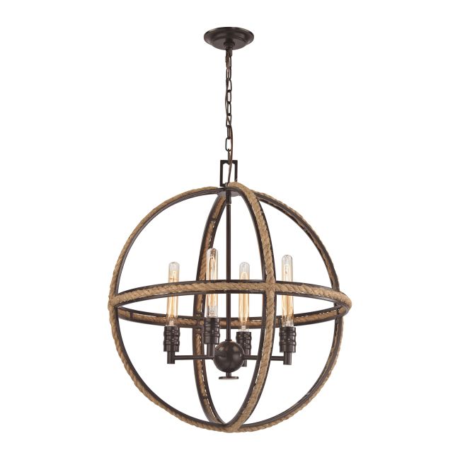 Natural Rope Round Chandelier by Elk Home