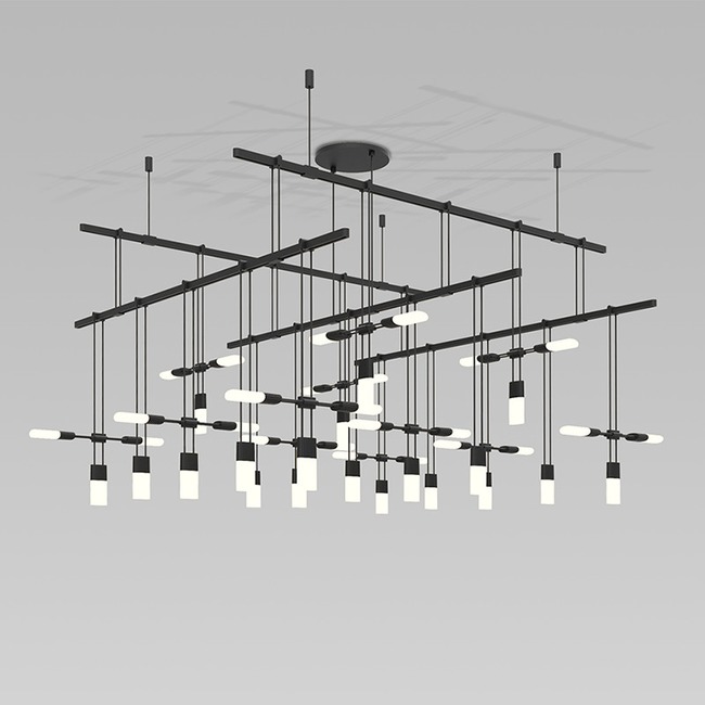 Suspenders 2-Tier Grid Pendant with Chiclet Clusters by SONNEMAN - A Way of Light