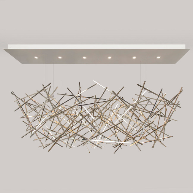 Criss Cross Linear Chandelier by Ridgely Studio Works