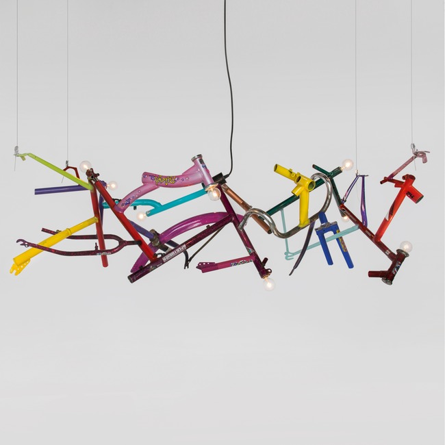 Bicycle Linear Chandelier by Ridgely Studio Works