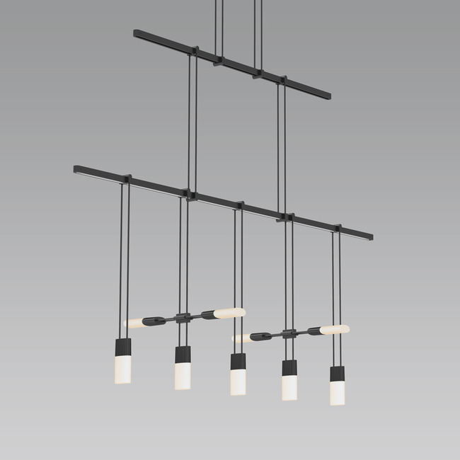 Suspenders Linear Two Tier Pendant with Etched Chiclets by SONNEMAN - A Way of Light