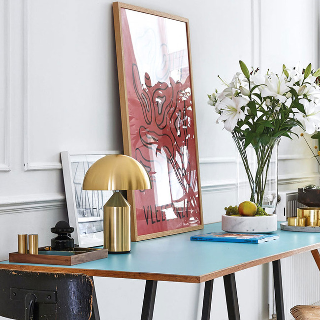 Atollo Gold Metal Table Lamp by Oluce Srl