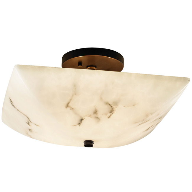 Square Bowl Semi Flush Ceiling Mount by Justice Design