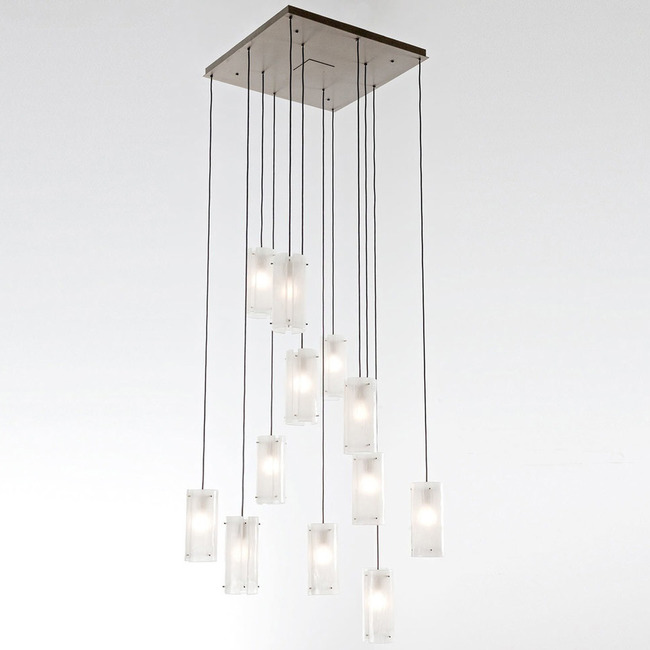 Textured Glass Square Multi Light Pendant by Hammerton Studio