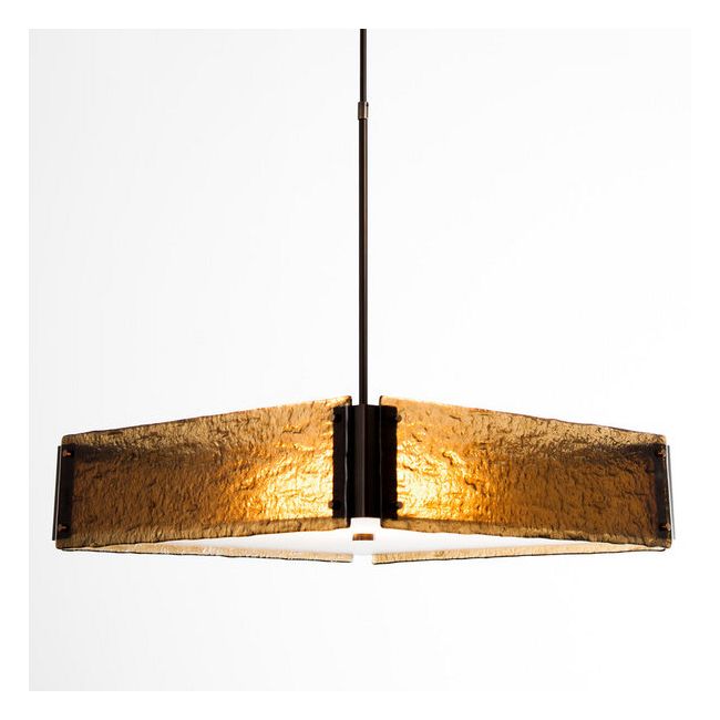 Textured Glass Square Chandelier by Hammerton Studio